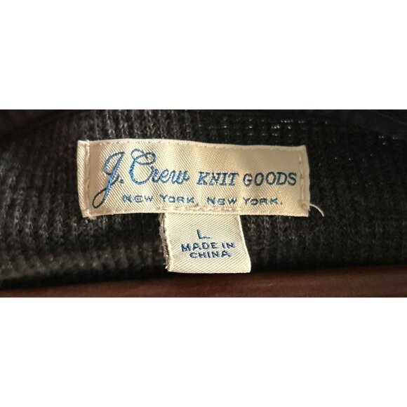 J.Crew Knit Goods Gray Henley Knitted Textured Long Sleeve Charcoal Gray Size La - Picture 5 of 7